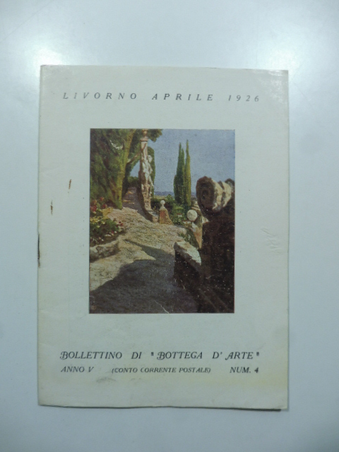 Bollettino di Bottega d'Arte, Livorno, num. 4, aprile 1926. Adolfo Tommasi
